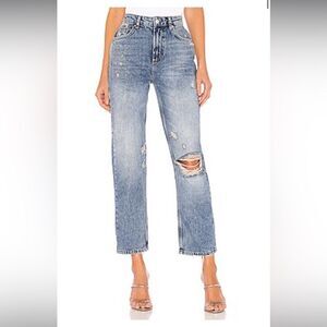 NWT Free People Dakota Straight Leg Jean in Indigo Blue